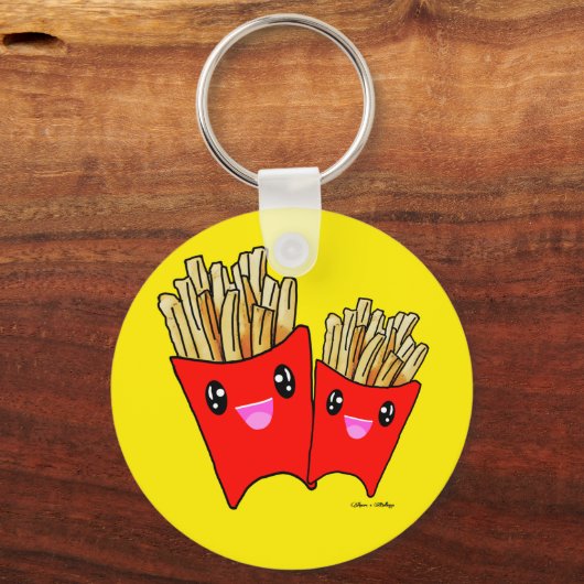 frietjes met een schattige kawaï sleutelhanger (Voorkant)