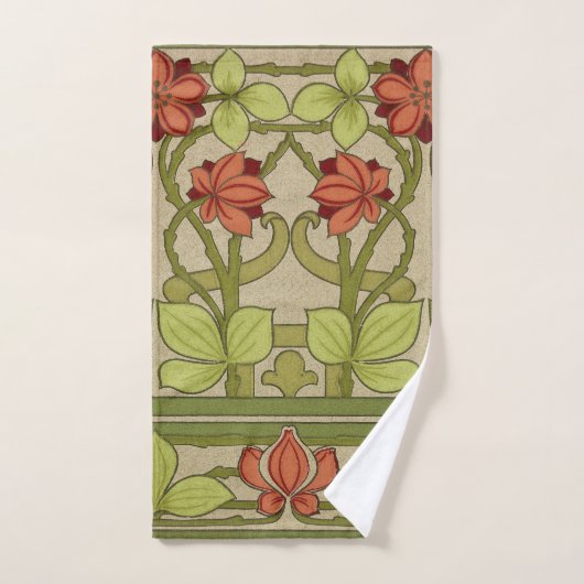Frieze Border Art Nouveau Floral Bad Handdoek (Handdoek)