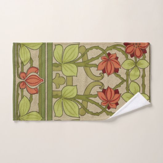 Frieze Border Art Nouveau Floral Bad Handdoek (Handdoek)