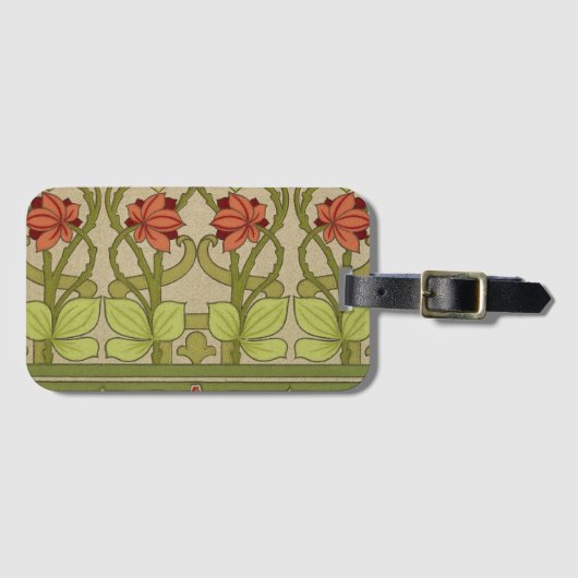 Frieze Border Art Nouveau Floral Bagagelabel (Voorkant (horizontaal))