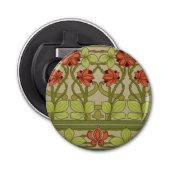 Frieze Border Art Nouveau Floral Button Flesopener (Voorkant)