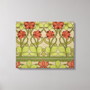 Frieze Border Art Nouveau Floral Canvas Afdruk
