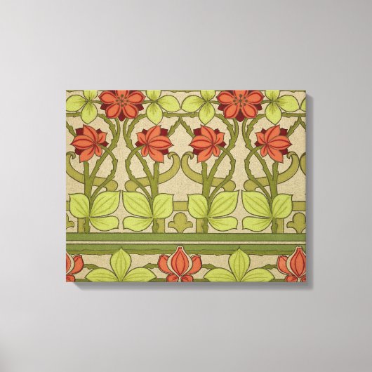 Frieze Border Art Nouveau Floral Canvas Afdruk (Voorkant)