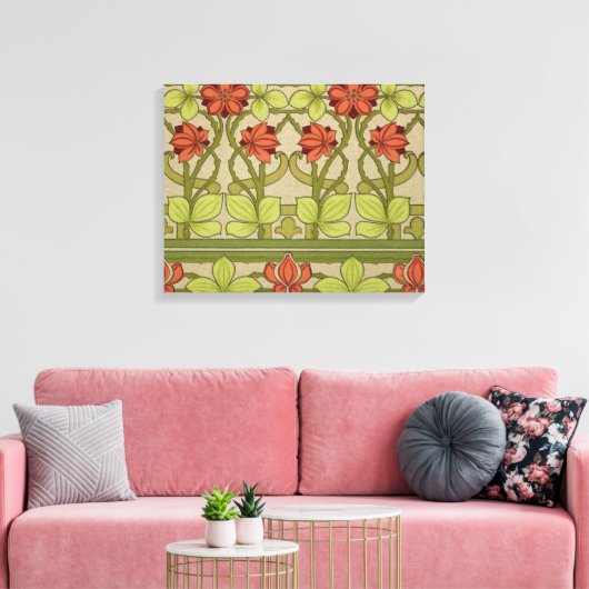 Frieze Border Art Nouveau Floral Canvas Afdruk (Insitu (Woonkamer))
