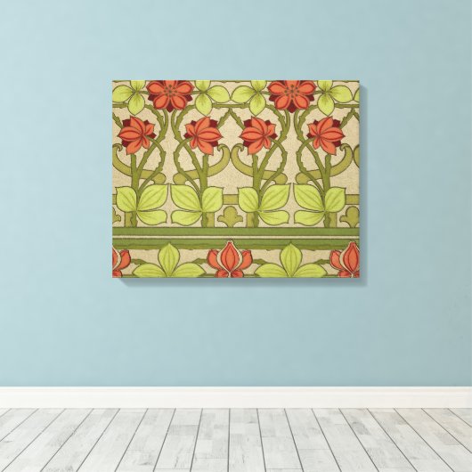 Frieze Border Art Nouveau Floral Canvas Afdruk (Insitu (Houten vloer))
