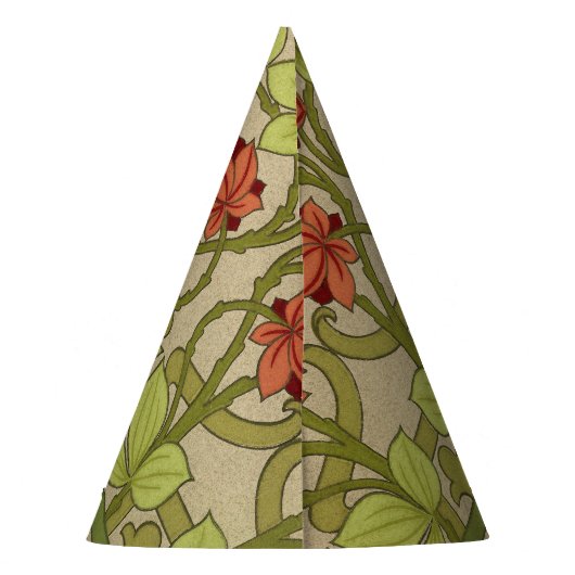 Frieze Border Art Nouveau Floral Feesthoedjes (Achterkant)