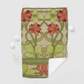 Frieze Border Art Nouveau Floral Golfhanddoek (Insitu)