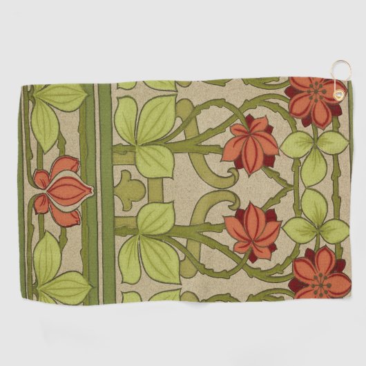 Frieze Border Art Nouveau Floral Golfhanddoek (Horizontaal)