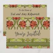 Frieze Border Art Nouveau Floral Kaart (Voorkant / Achterkant)