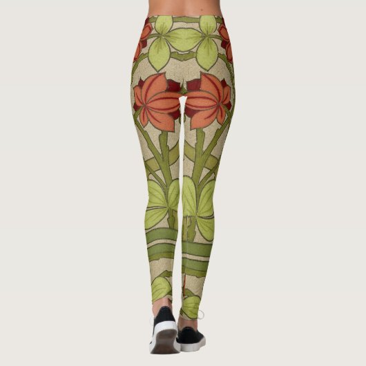 Frieze Border Art Nouveau Floral Leggings (Achterkant)