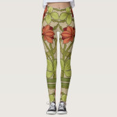 Frieze Border Art Nouveau Floral Leggings (Voorkant)