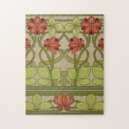 Frieze Border Art Nouveau Floral Legpuzzel (Verticaal)