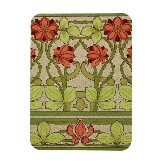Frieze Border Art Nouveau Floral Magneet (Verticaal)