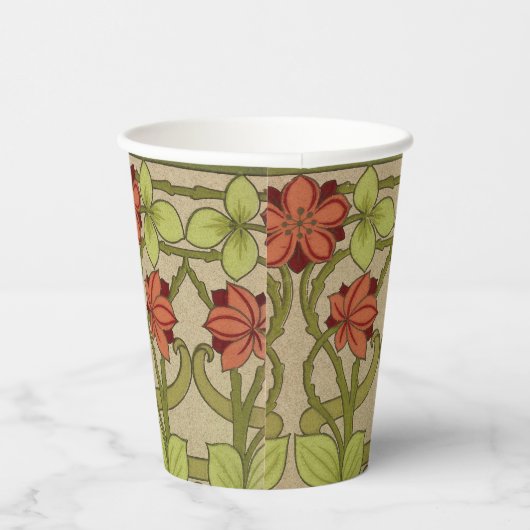 Frieze Border Art Nouveau Floral Papieren Bekers (Rechts)