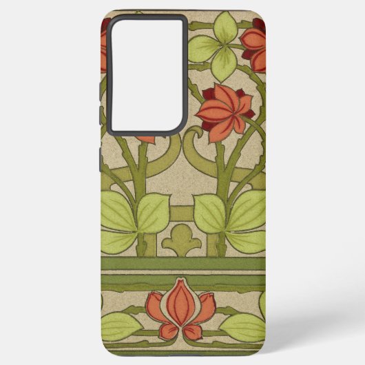 Frieze Border Art Nouveau Floral Samsung Galaxy Hoesje (Achterkant)