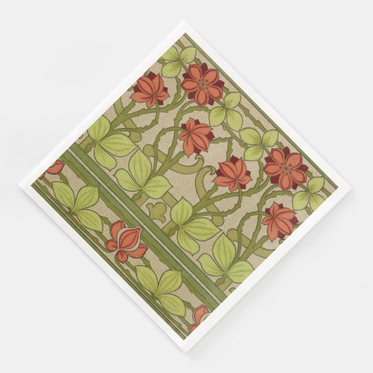 Frieze Border Art Nouveau Floral Servet (Hoek)