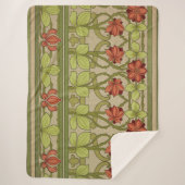 Frieze Border Art Nouveau Floral Sherpa Deken (Voorkant)