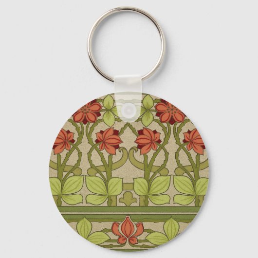Frieze Border Art Nouveau Floral Sleutelhanger (Voorkant)
