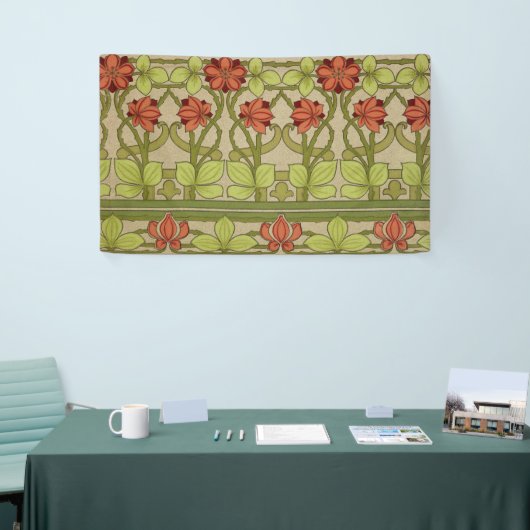 Frieze Border Art Nouveau Floral Spandoek (Beurs)
