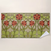 Frieze Border Art Nouveau Floral Strandlaken (Voorkant)