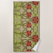 Frieze Border Art Nouveau Floral Strandlaken (Voorkant)