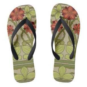 Frieze Border Art Nouveau Floral Teenslippers