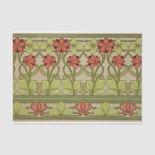 Frieze Border Art Nouveau Floral Tissuepapier (Voorkant)