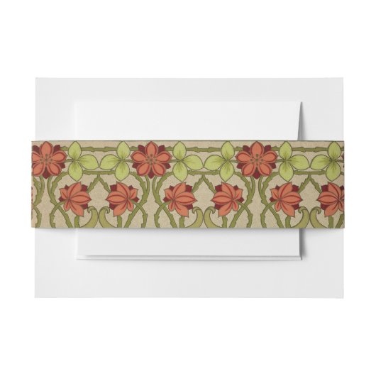 Frieze Border Art Nouveau Floral Uitnodigingen Wikkel (Voorkant Voorbeeld)