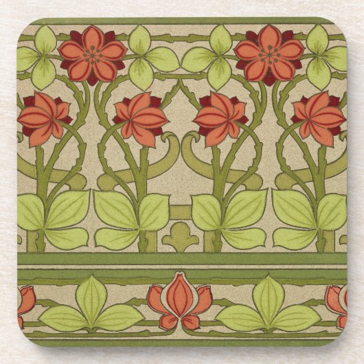 Frieze Border Art Nouveau Wallpaper Bier Onderzetter (Voorkant)