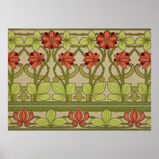 Frieze Border Art Nouveau Wallpaper Poster (Voorkant)