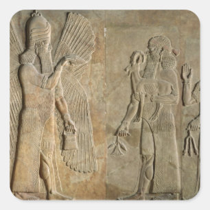 Frieze die een gespleten geest afschildert vierkante sticker