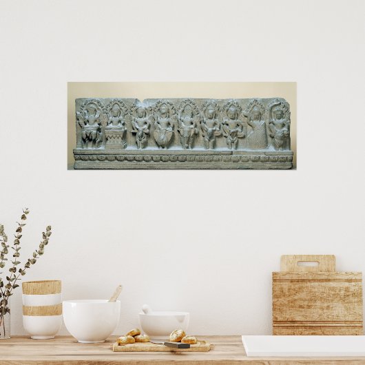 Frieze die negen divinities afschildert poster (Keuken)