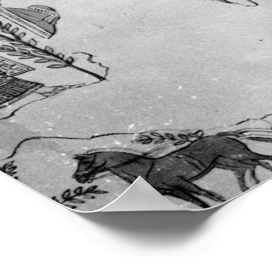 Frieze van de Grotto della Querciola Poster (Hoek)