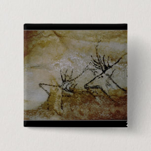 Frieze van herten, c.17000 BC Vierkante Button 5,1 Cm