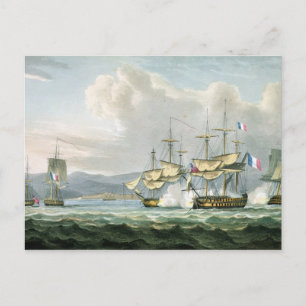 Frigate action in Vizagapatam Road, off India, 18 Briefkaart