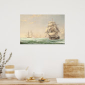 Frigate President, Fitz Henry Lane Fine Art Poster (Keuken)