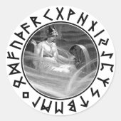 Frigg Rune Shield Ronde Sticker (Voorkant)