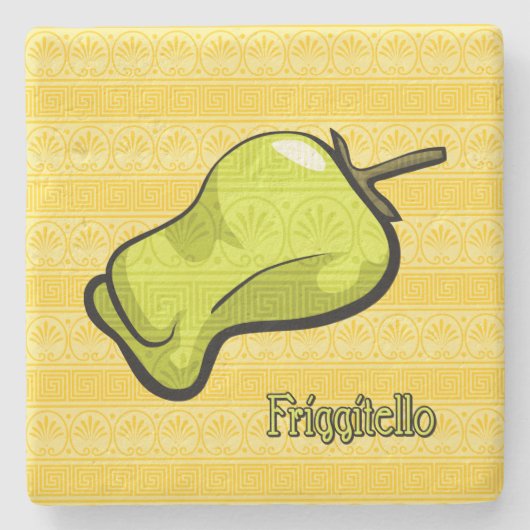 Friggitello Chilipeper Stenen Onderzetter (Voorkant)