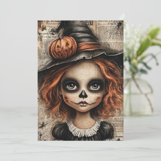 Fright & Delight Halloween Feestdagenkaart (Staand voorkant)