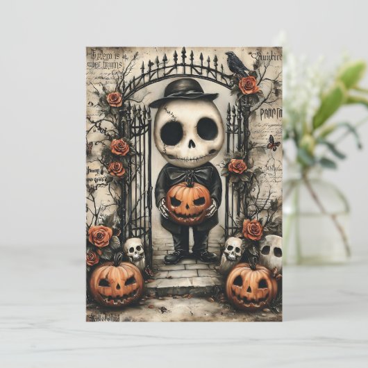 Fright & Delight Halloween Feestdagenkaart (Staand voorkant)