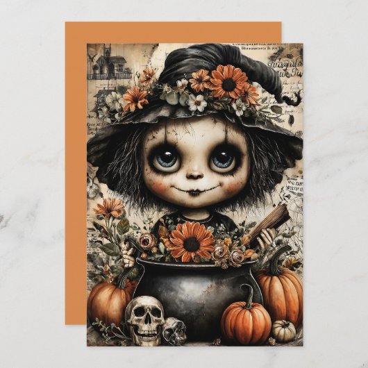 Fright & Delight Halloween Feestdagenkaart (Voorkant / Achterkant)