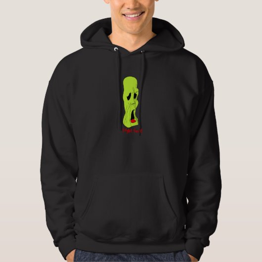 Fright Fest Cartoon Ghoul long-mouw raglan Hoodie (Voorkant)