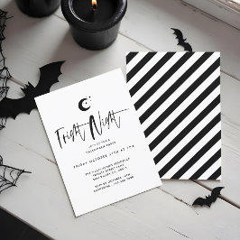 Fright Night Black Moon, Minimal Halloween Party Kaart