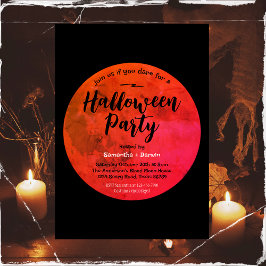 Fright Night Blood Moon Halloween Party Uitnodigin Kaart
