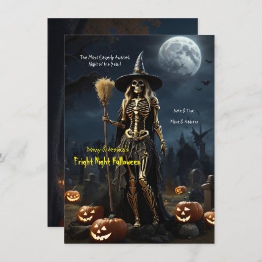 'Fright Night' Halloween Notitiekaartje (Voorkant / Achterkant)