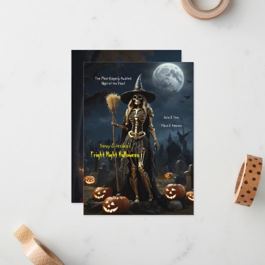 'Fright Night' Halloween Notitiekaartje (Voorkant / Achterkant in situ)