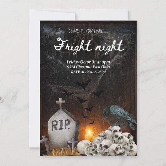 Fright Night Halloween Party - Bat Cave Theme Kaart (Voorkant)