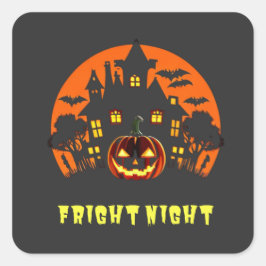 Fright Night Halloween Vierkante Sticker