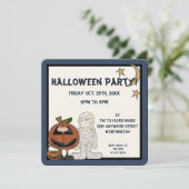 Fright Night Monsters 2 Halloween Party Invite Kaart (Staand voorkant)