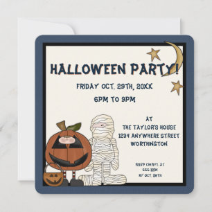 Fright Night Monsters 2 Halloween Party Invite Kaart